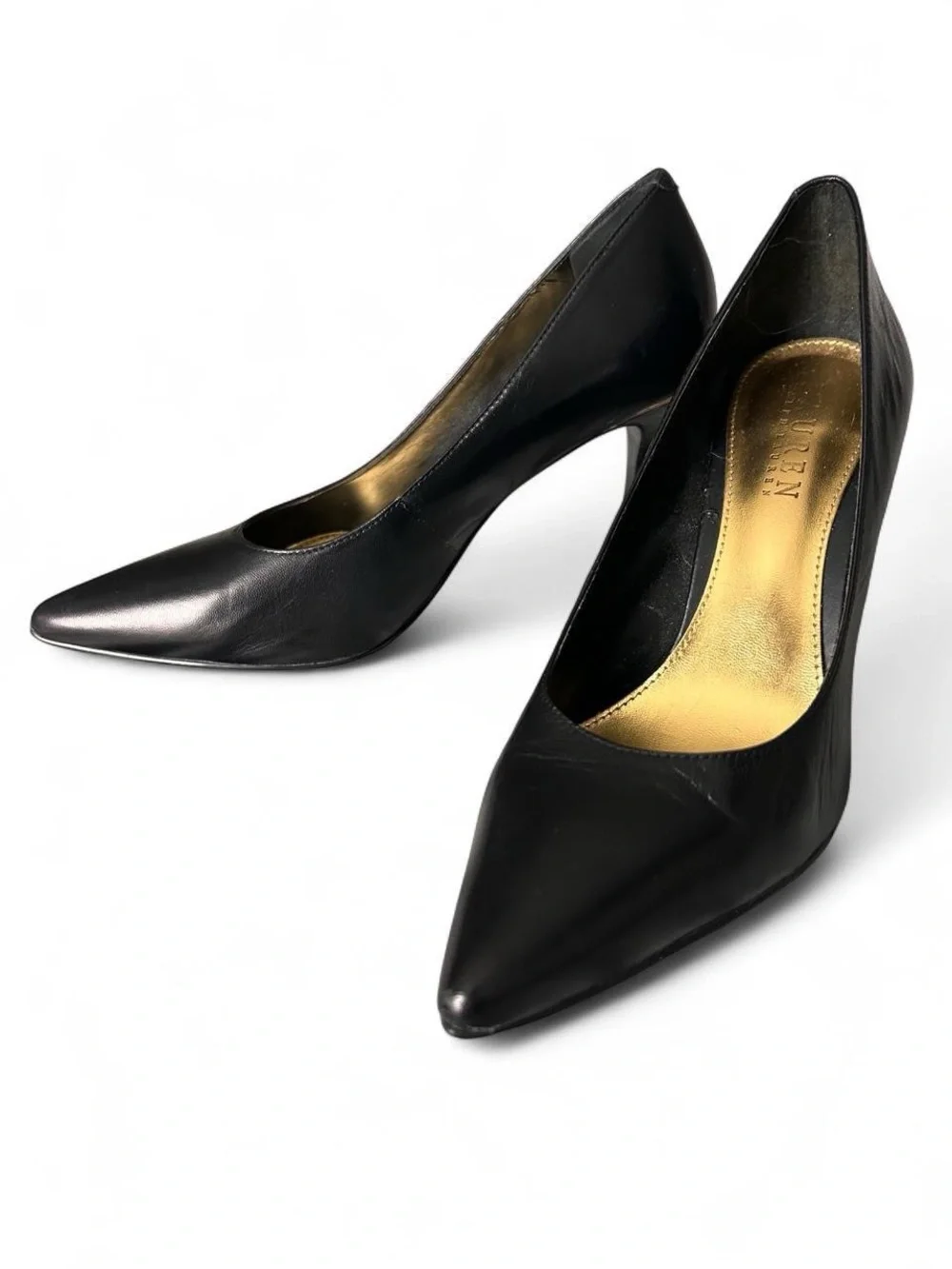 Ralph Lauren Black leather pointed heels